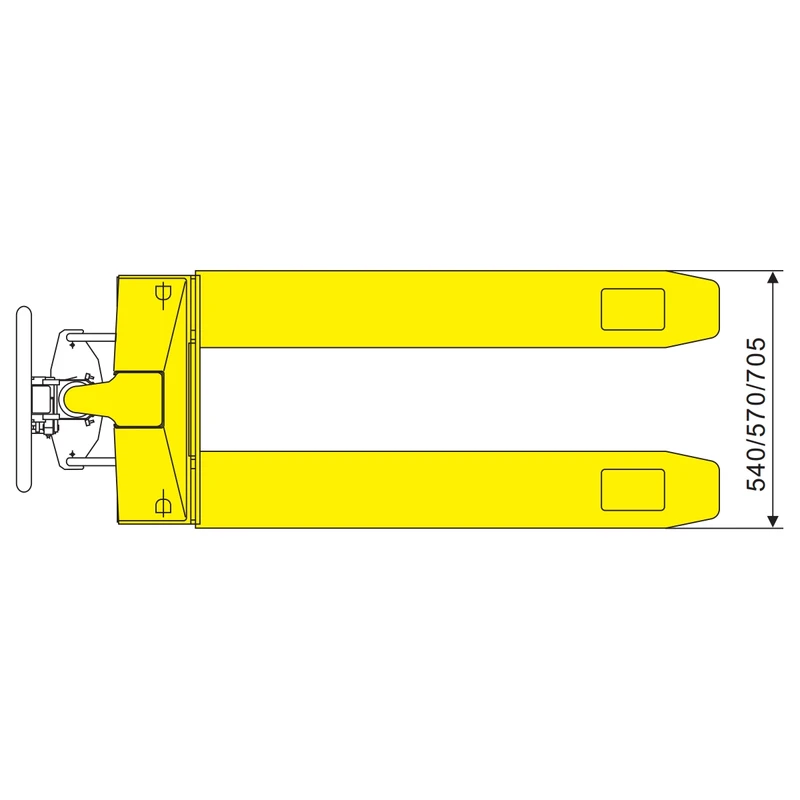 RPPV2000P ročni paletni viličar s tehtnico skica 2